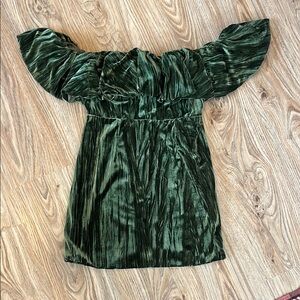 Nasty Gal Off the Shoulder Velvet Mini Dress
